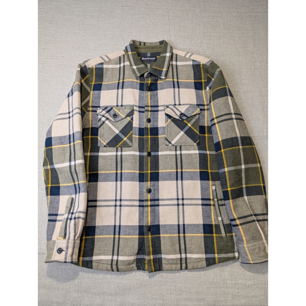 Barbour‎ Men's L  Plaid Forest Mist Tartan Cannich Overshirt / Jacket